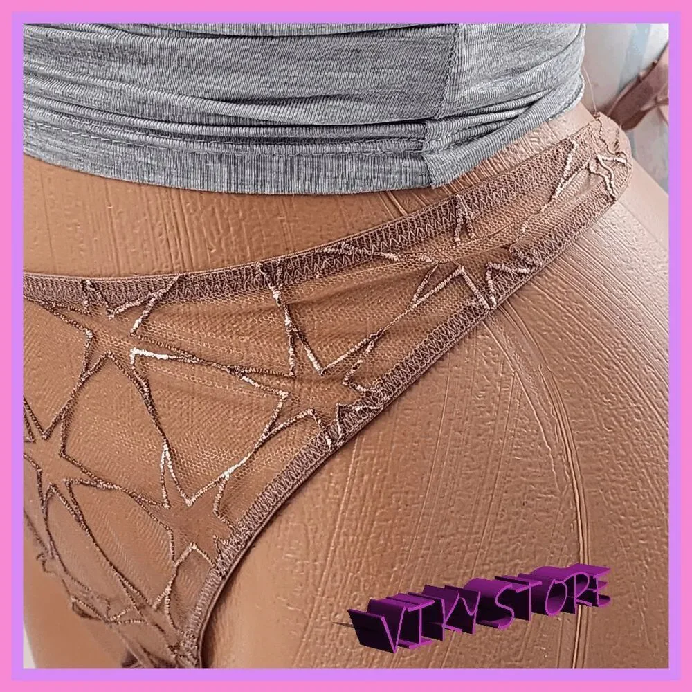 NWT Victoria's Secret Very Sexy Beige Foil V-String Panty Size X-LARGE